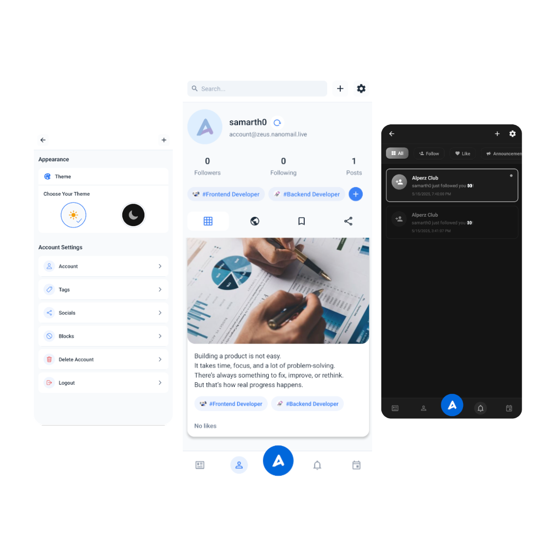 Alperz App Mockups